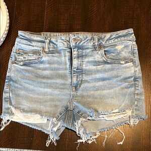 American Eagle Outfitters Blue Jean Shorts Distressed Frayed Hem